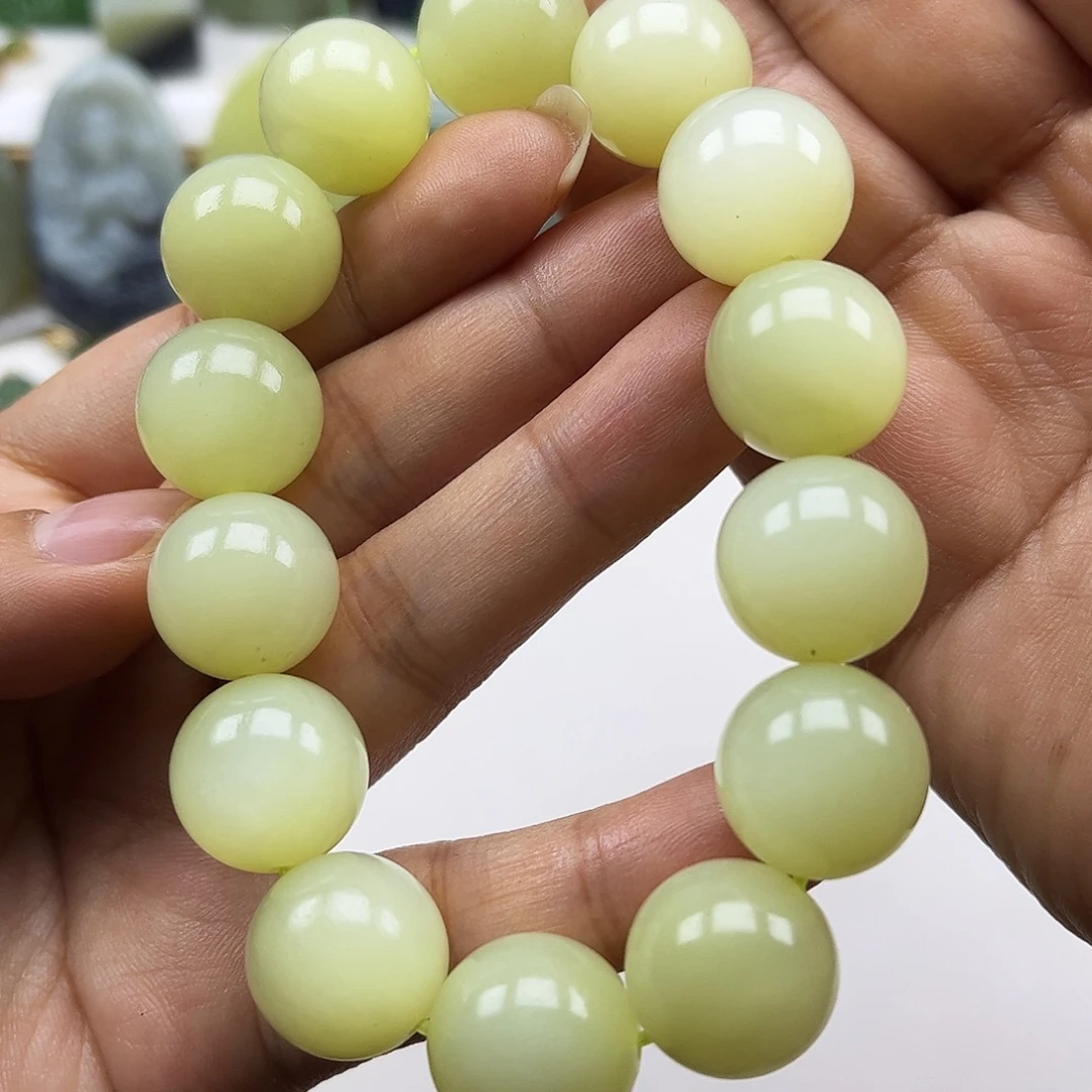 和田玉未镶嵌手串卡16猫眼