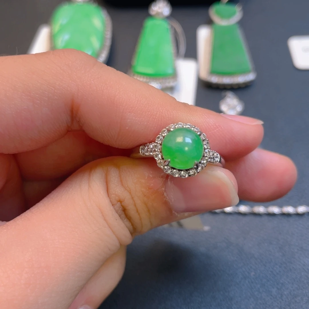 翡翠银S925镶嵌吊坠(不含链)