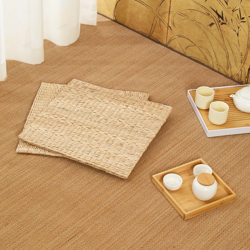 【40*40椅子垫】冬暖夏凉透气蒲草编织手工餐桌椅办公室汽车坐垫