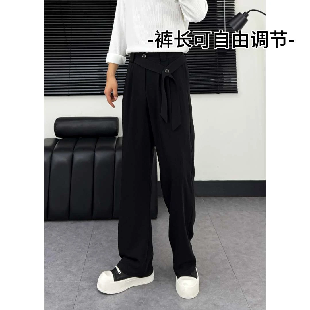 【松弛感直筒阔腿西裤】新款男士直筒微堆时尚设计感宽松百搭休闲裤