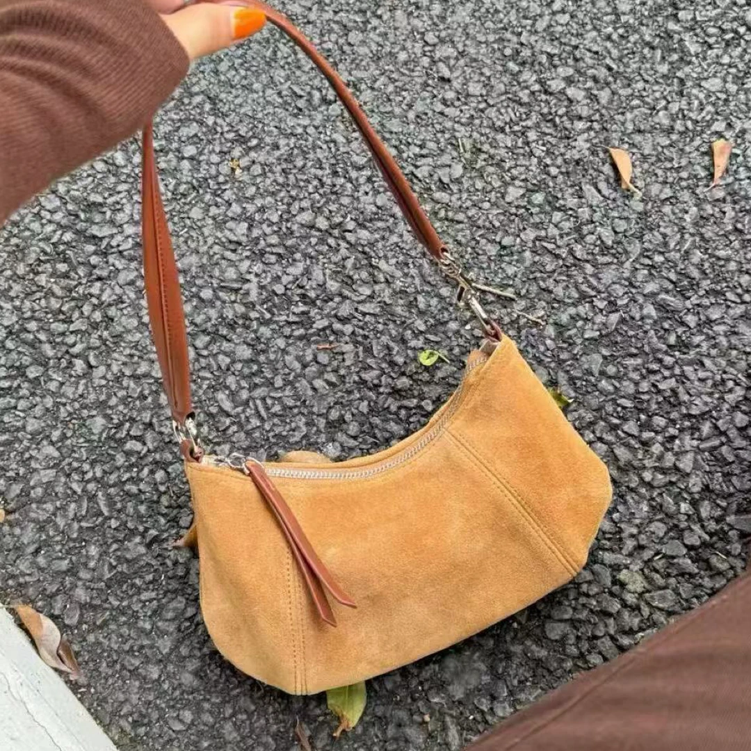 515-595复古做旧斜挎包简约风百搭单肩秋冬肩包