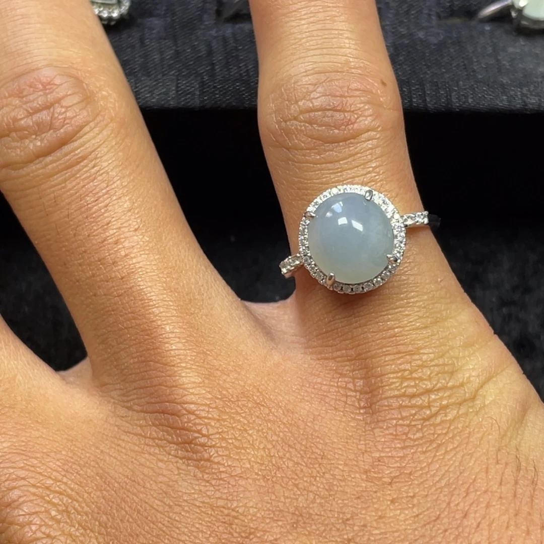 翡翠银S925镶嵌戒指