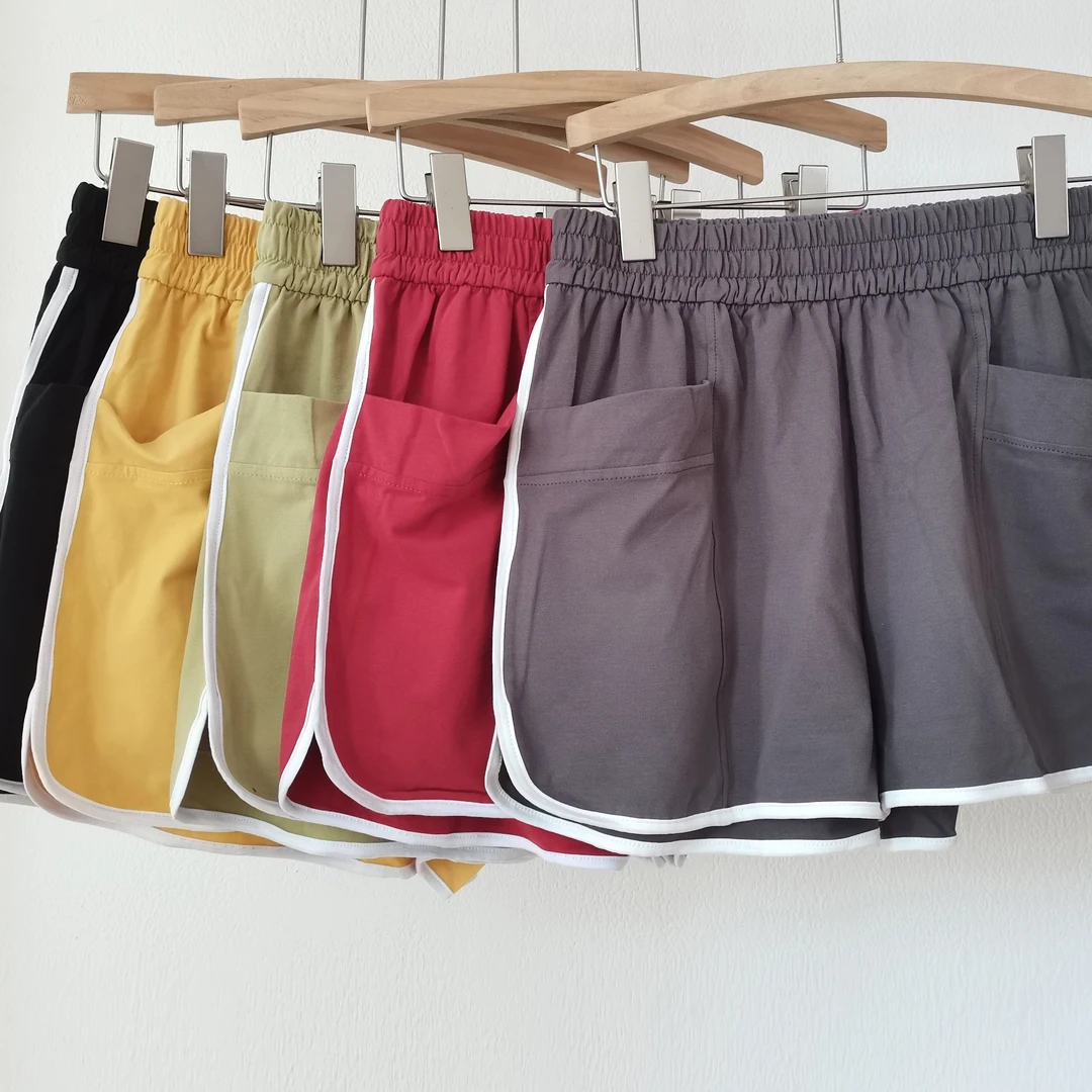 温软棉女款舒适拼色外穿短裤L903