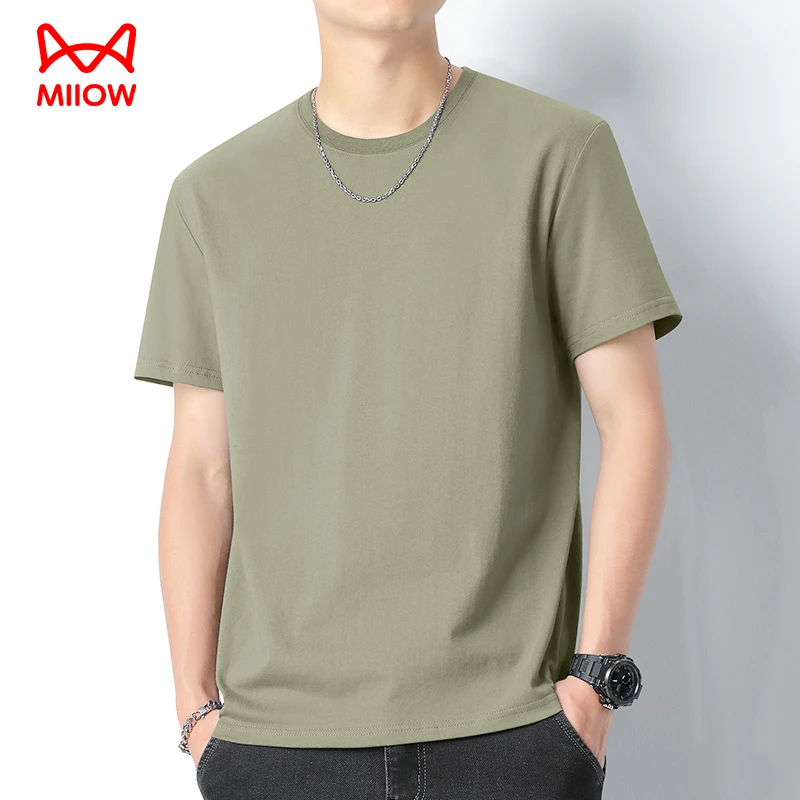 7A级抗菌纯棉短袖t恤男士2025夏季新款全棉半袖纯色体恤上衣服男