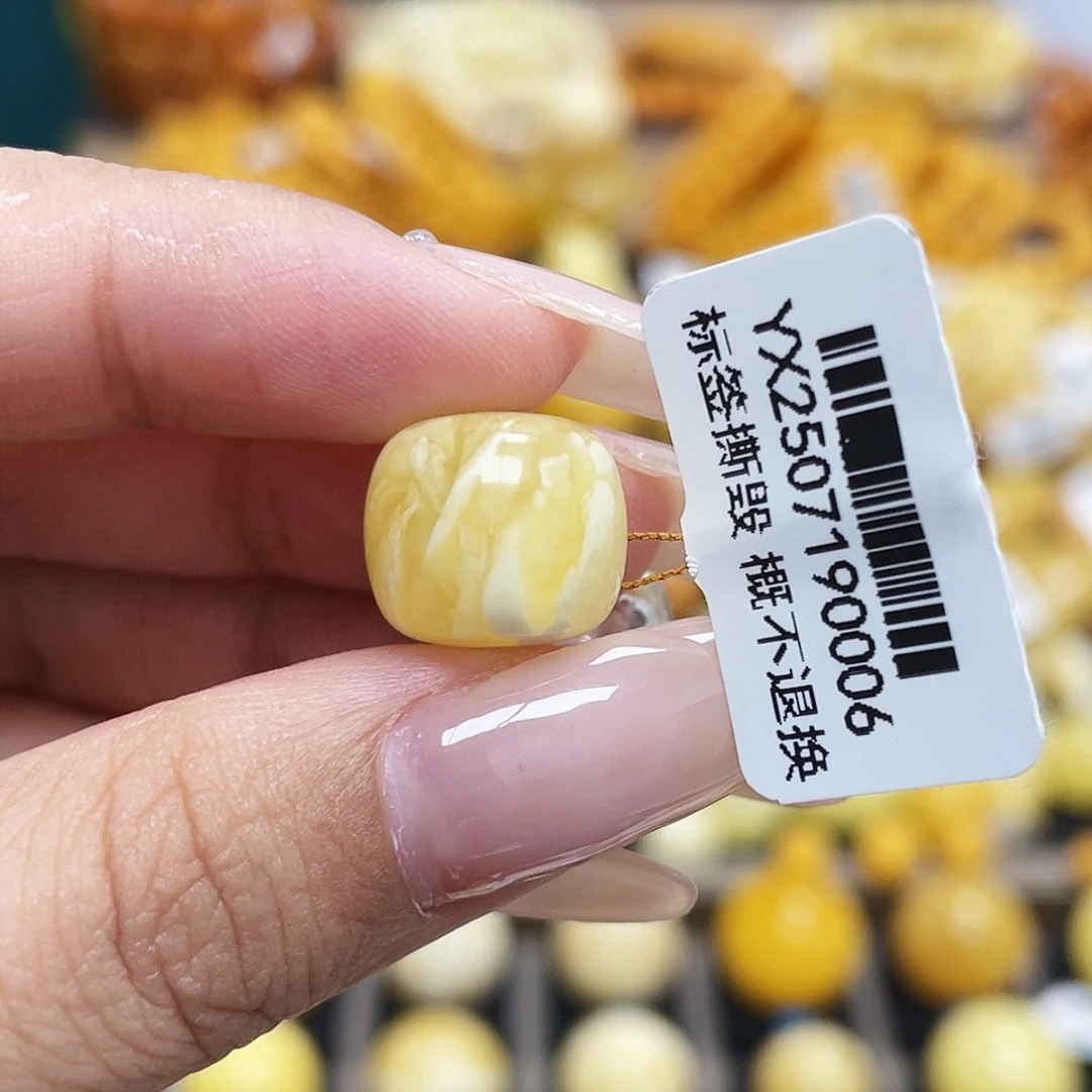 未镶嵌蜜蜡珠宝奇石12.5mm金白虎皮老型