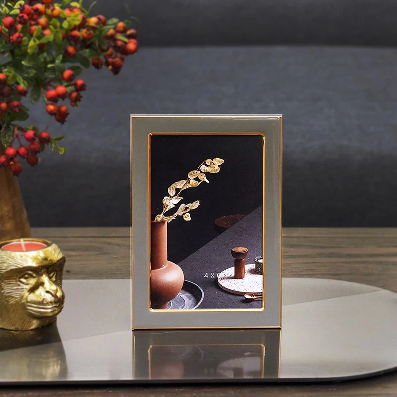 莫兰迪灰色粉色时尚桌面相框摆台现代轻奢简约高级感北欧风照片框