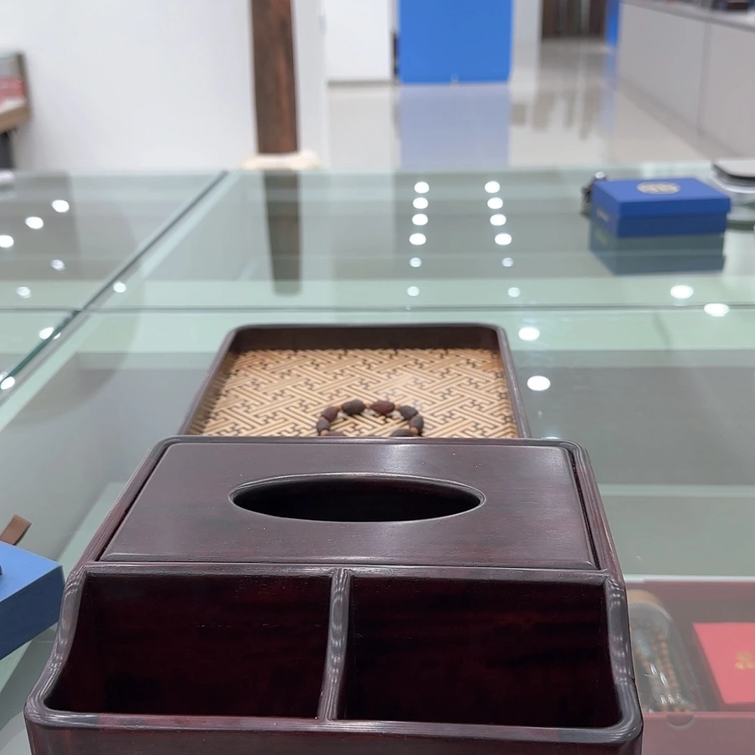 紫檀木类端景台多功能抽纸盒