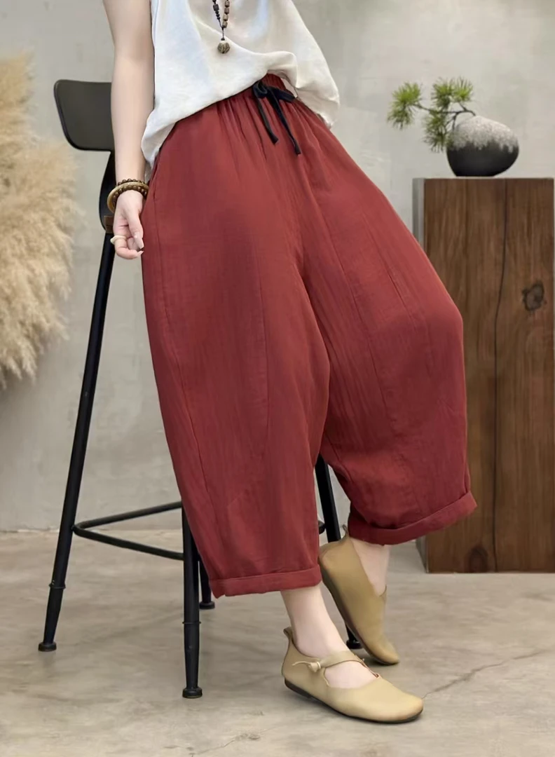 212夏季新款双纱彩色气球裤舒适透气