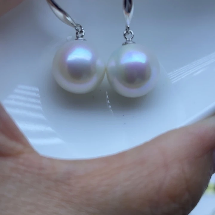 银S925镶嵌耳饰淡水珍珠