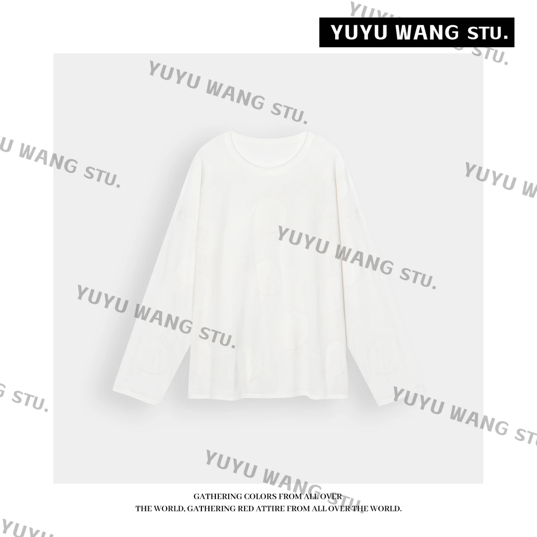 YUYU WANG【半夏】白T恤简奢休闲百搭女士纯色上衣打底衫时髦可外穿