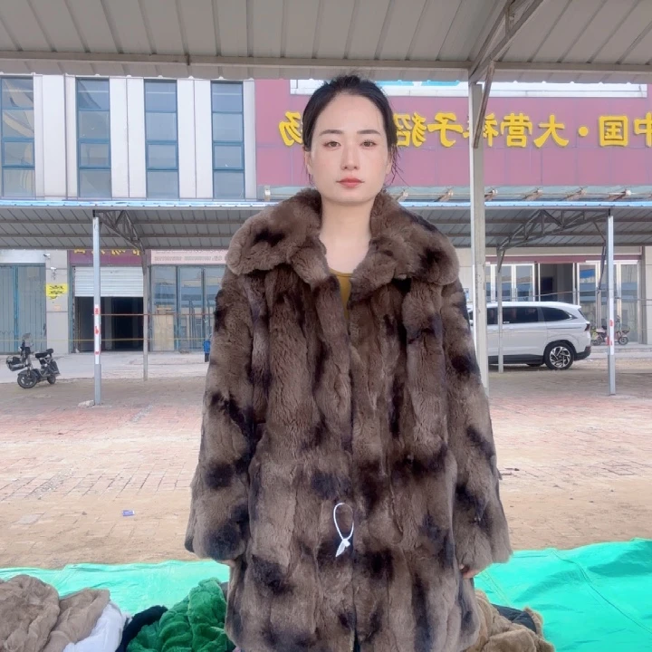 平**福咖色龙猫压花中长款xl