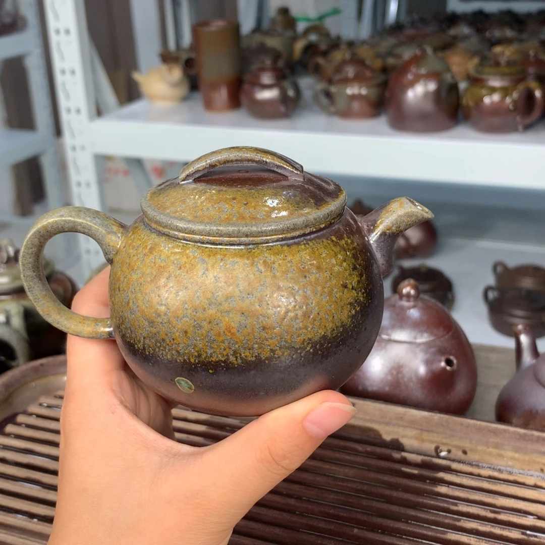 茶壶紫砂纯自然柴烧