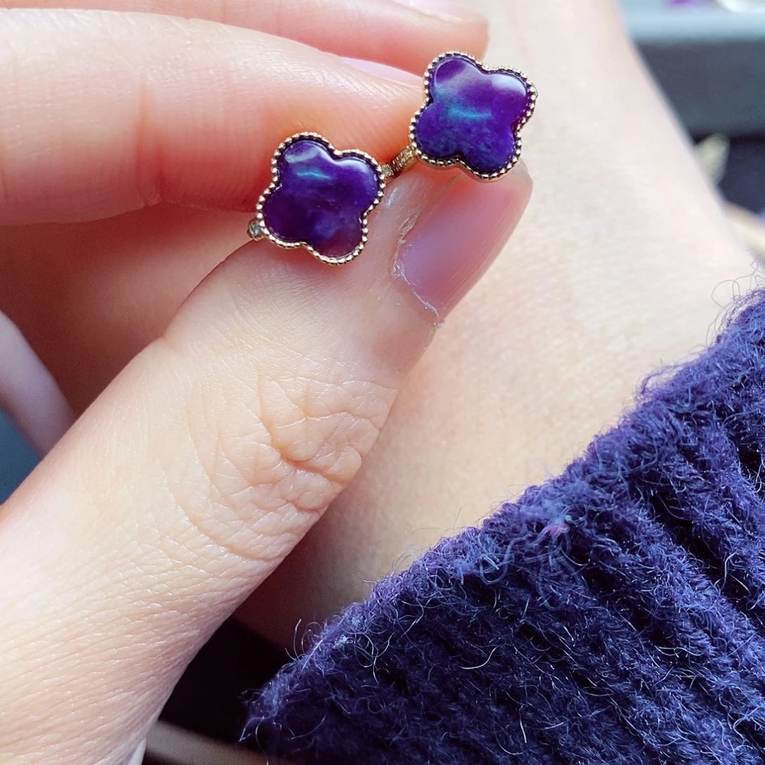 苏纪石（舒俱来）耳饰18K金镶嵌天***眯