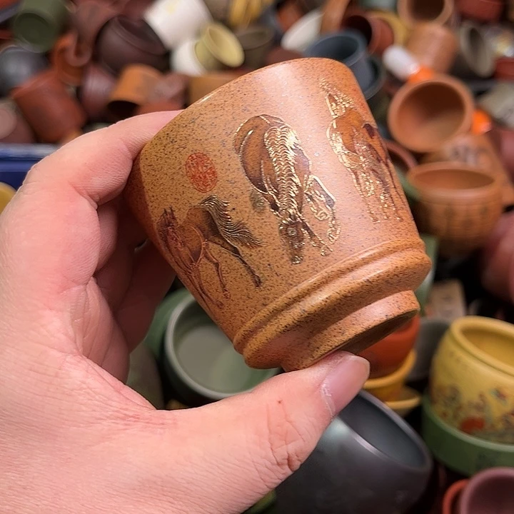 紫砂茶杯全手工紫砂主人杯