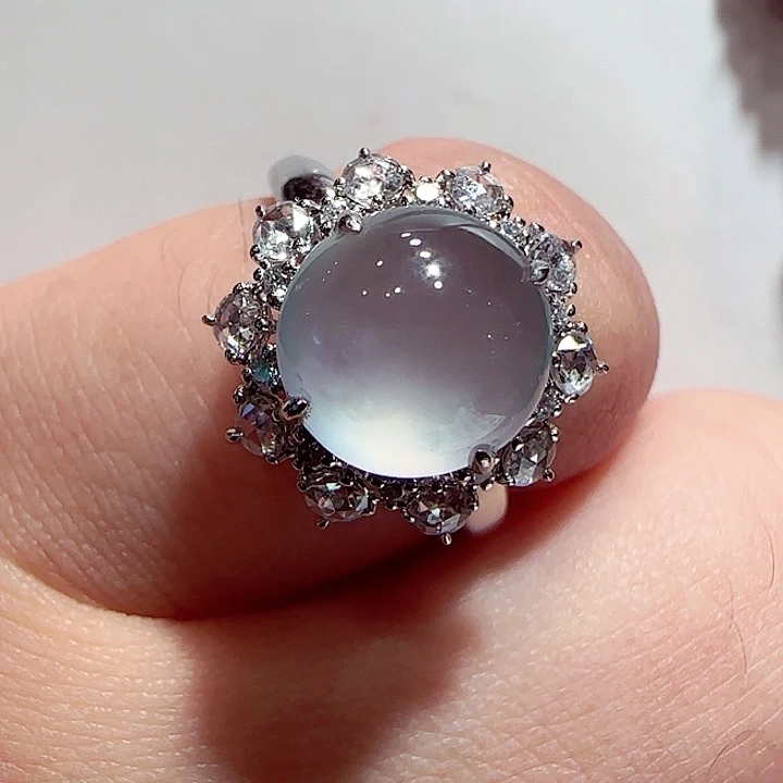 翡翠戒指18K金镶嵌戒指