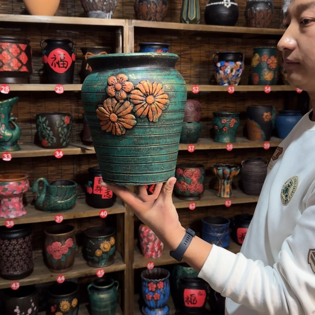 带孔高端浮雕花盆炸炸炸炸