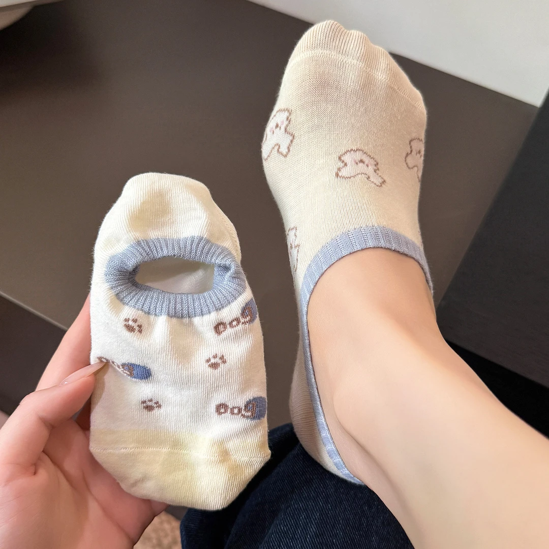 船袜女纯棉不掉脚跟防滑潮流女款可爱浅口隐形袜夏季薄款夏天袜子