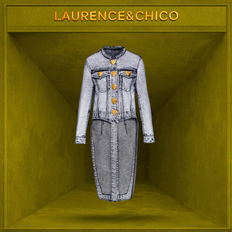 【CHICO专属】化石扣水洗牛仔燕尾服C4AD10116012