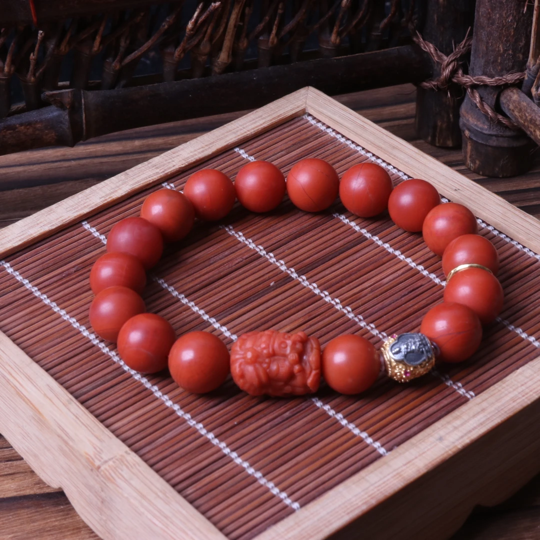 高品精美11mm左右南红玛瑙diy扎基拉姆手串一条y003