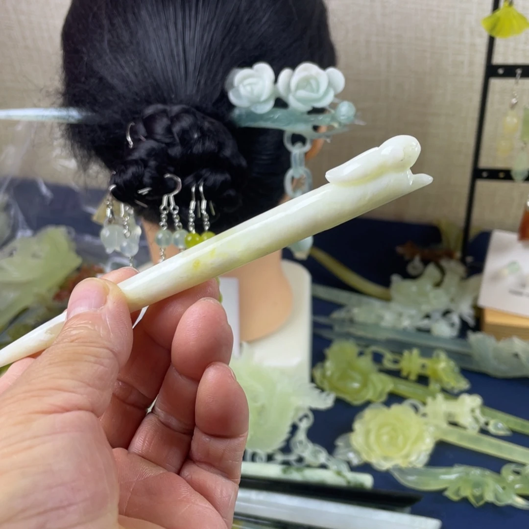 未镶嵌蛇纹石玉发饰