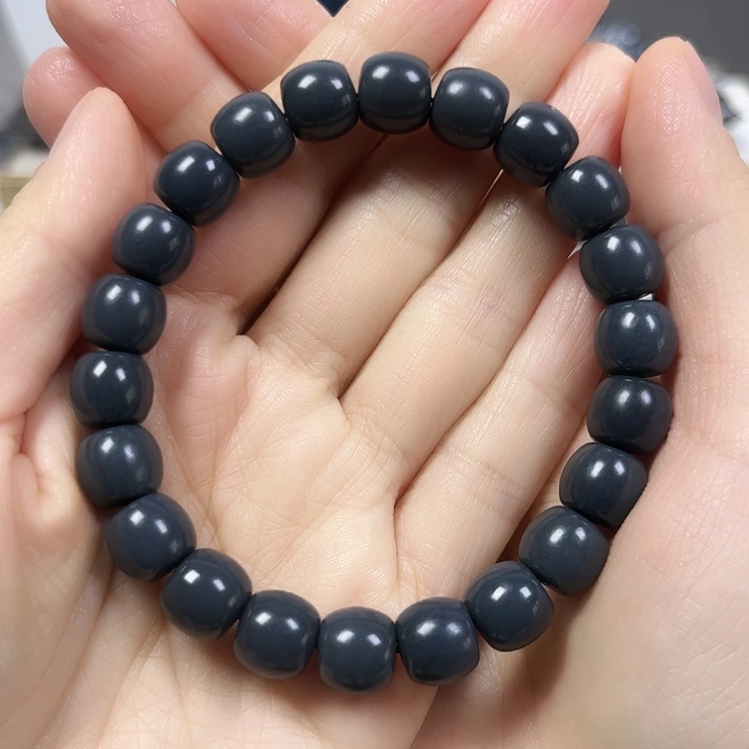 和田玉未镶嵌手串卡10鼓珠