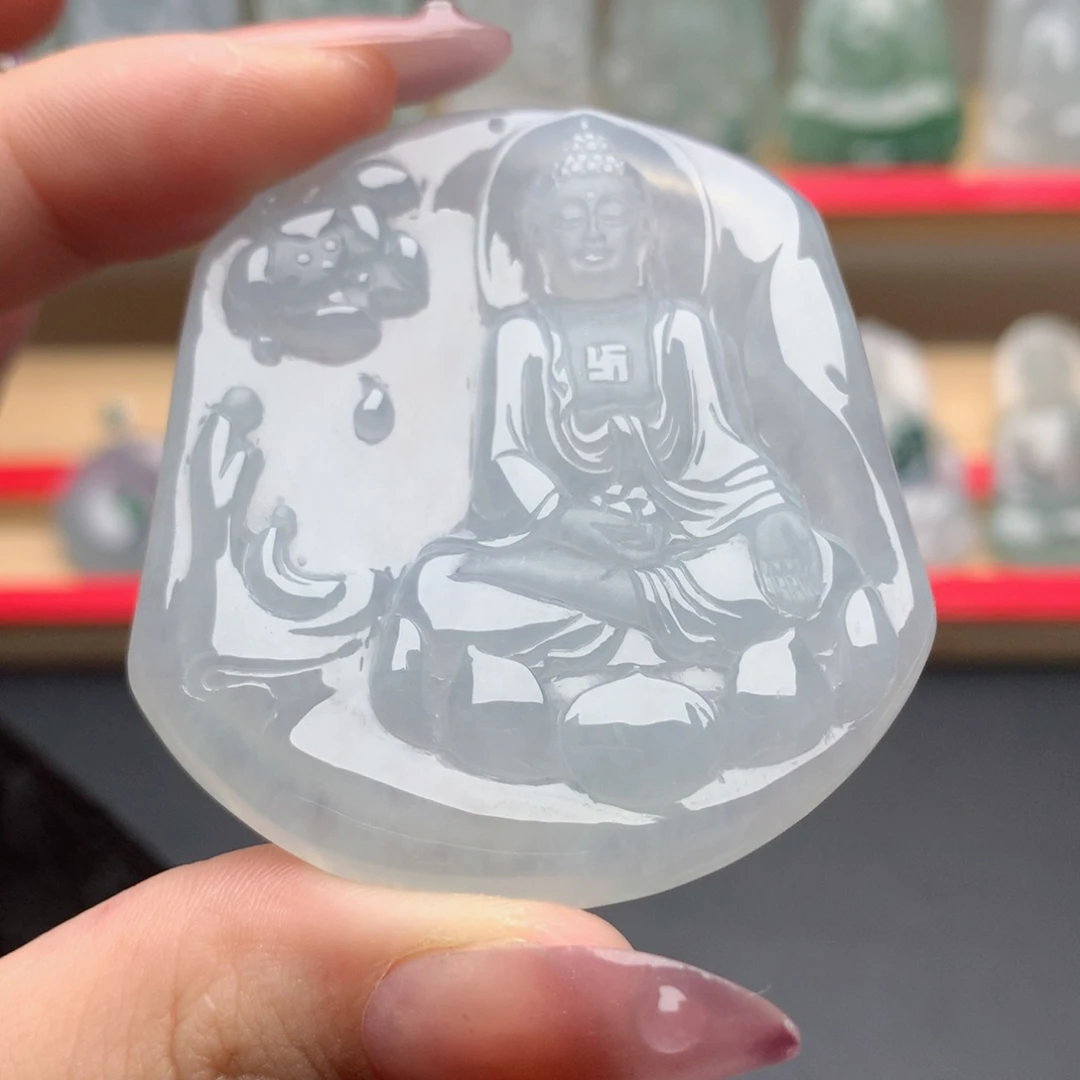 翡翠未镶嵌颈饰阿弥陀佛