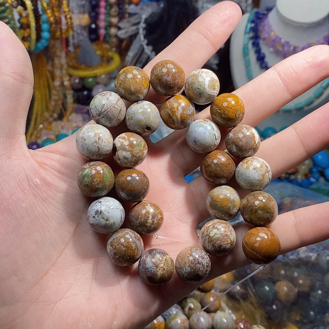 石英质玉未镶嵌，海洋玛瑙16mm，