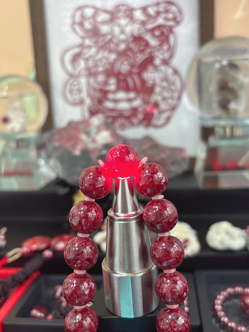 含辰砂工艺品三号井全透手串