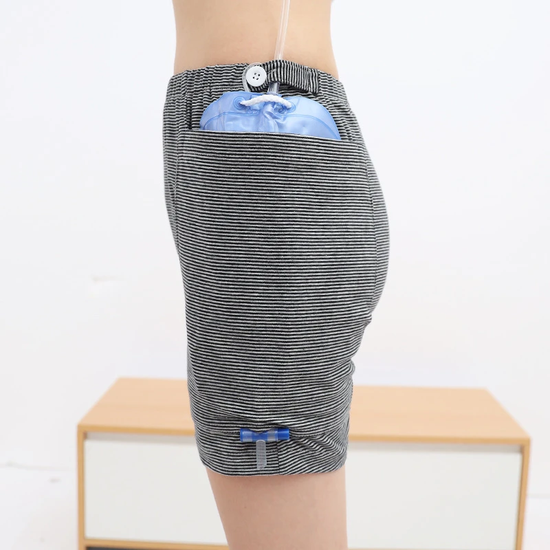 瘘口术护内裤肠道口手术期出可置尿袋裤短裤五分