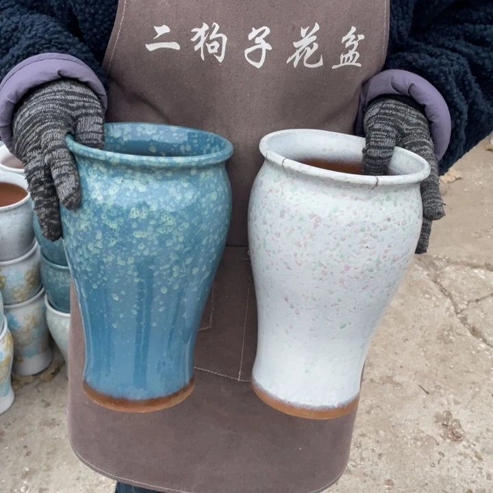 紫砂花盆口15高26瑕疵瑕疵