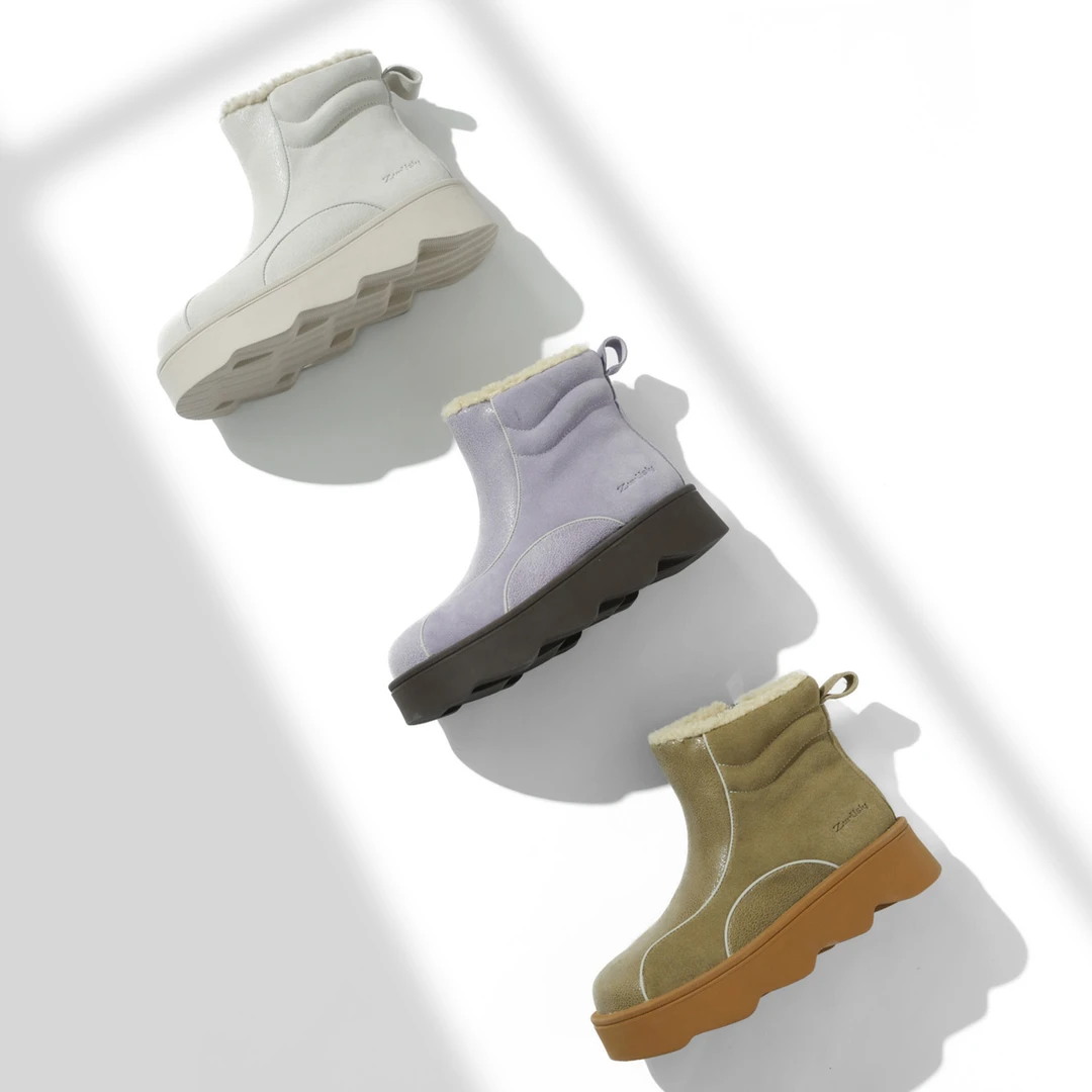 原创新品首发真皮棉靴2024年新款软底敲软敲舒适女棉靴8263