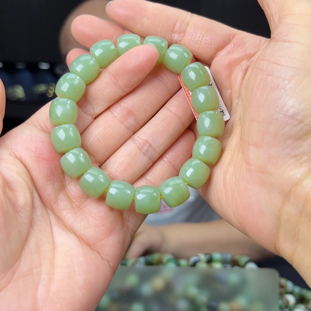 手串未镶嵌和田玉纯天然和田玉新疆若羌青黄口料12