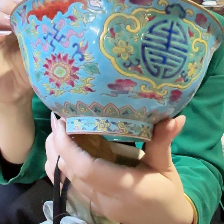 其他陶景德镇高温陶瓷万寿纹珐琅彩碗