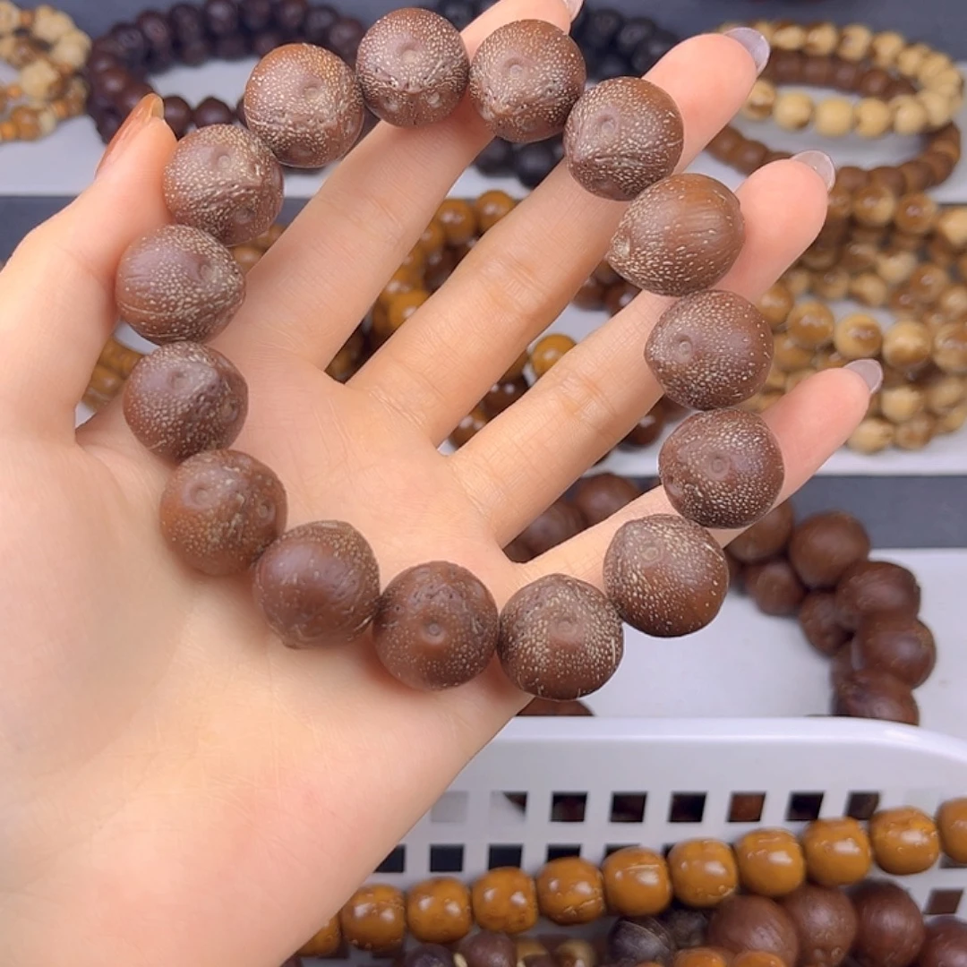 紫金鼠手串原皮正圆巴西籽