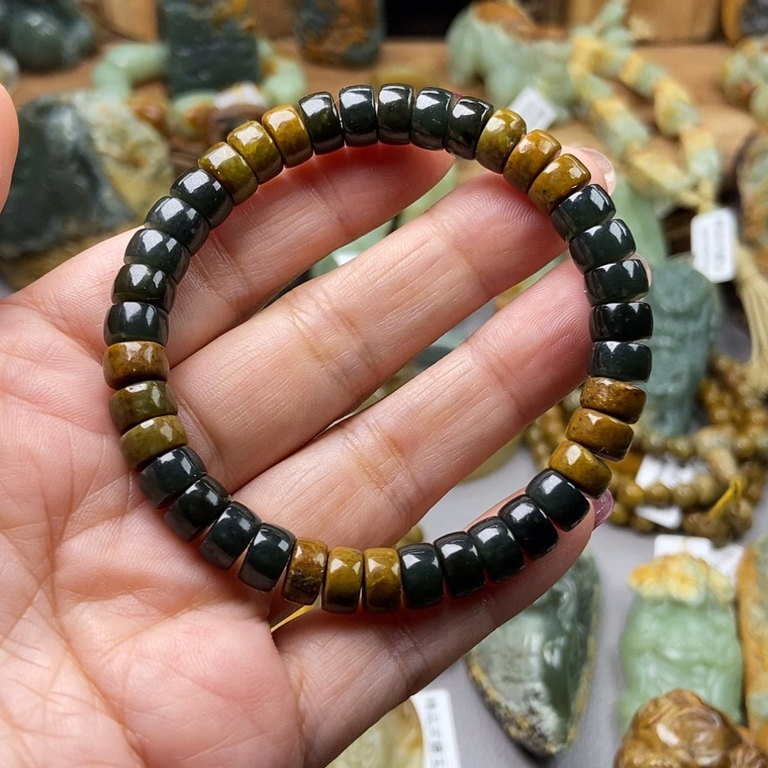 岫岩河磨玉（透闪石质玉）手串未镶嵌h****?