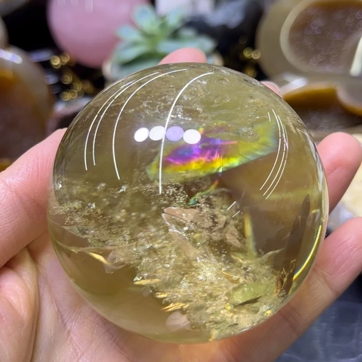 发饰未镶嵌水晶黄水晶球