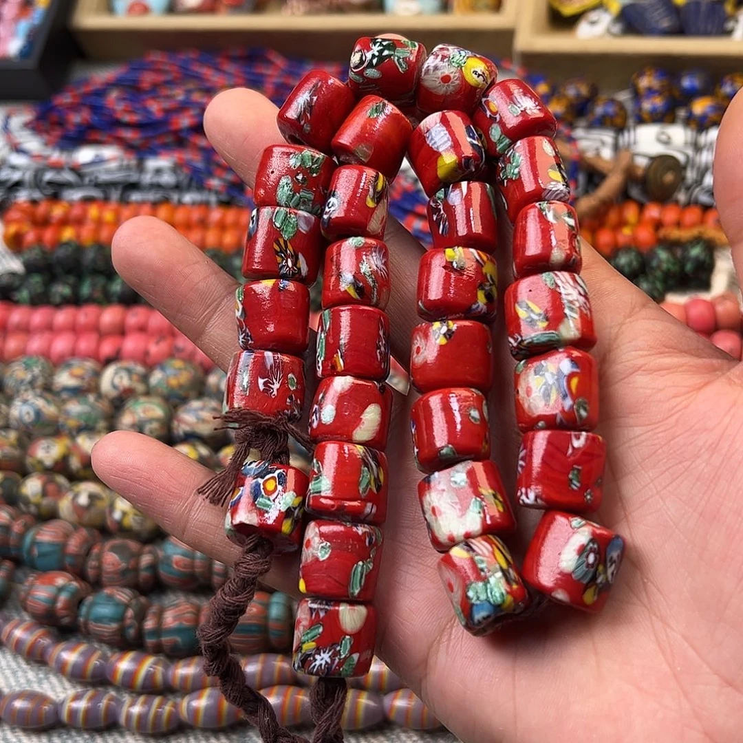 琉璃非金属红色扁珠
