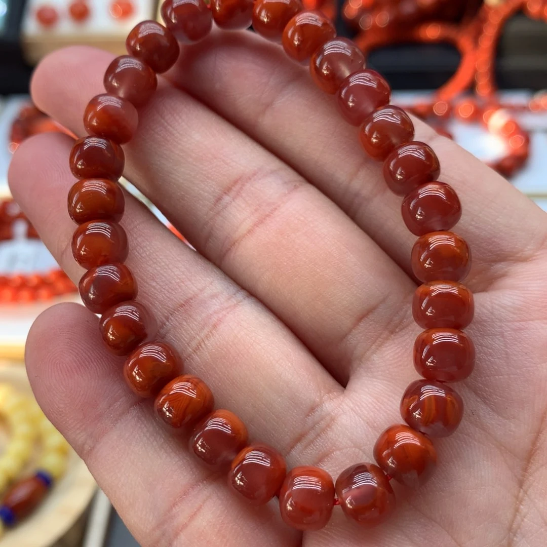 南红玛瑙手链，发货一个未镶嵌