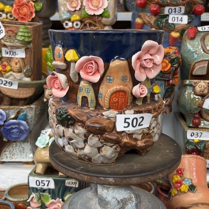 紫砂花盆粗陶材质多肉花盆