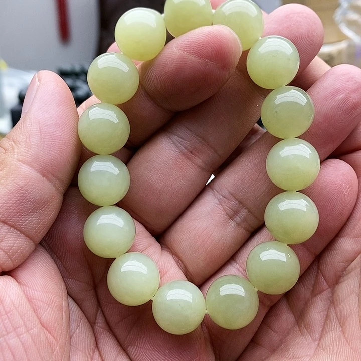 【闪购商品】未镶嵌手链和田玉14黄口圆