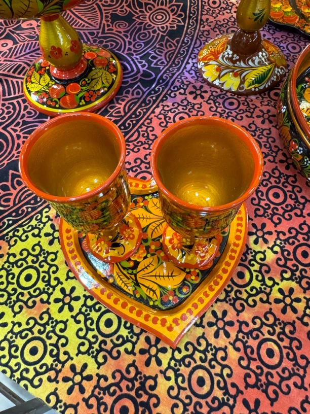 俄罗斯进口实木红酒杯套装