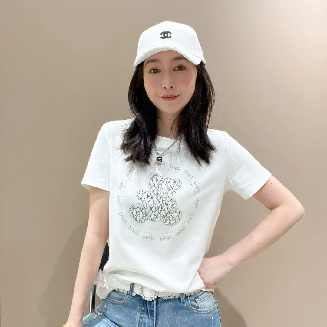 爆款新款创意短袖252213显瘦洋气时尚百搭设计感休闲体恤半袖圆领