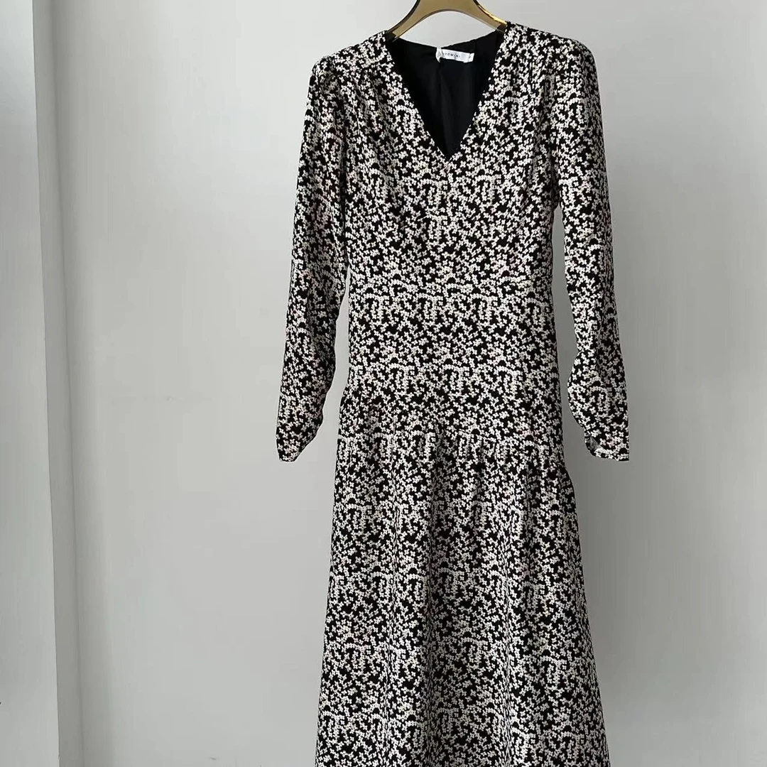 【ARONG阿荣家】碎花连衣裙10409-黑杏色-M