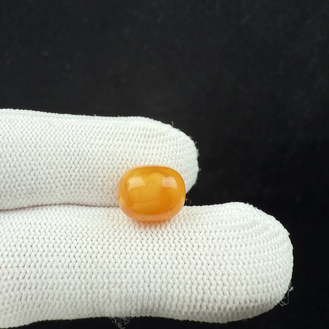K7185天然原矿蜜蜡 鸡油红桶珠9.4*11.7mm支持鉴定假一罚十