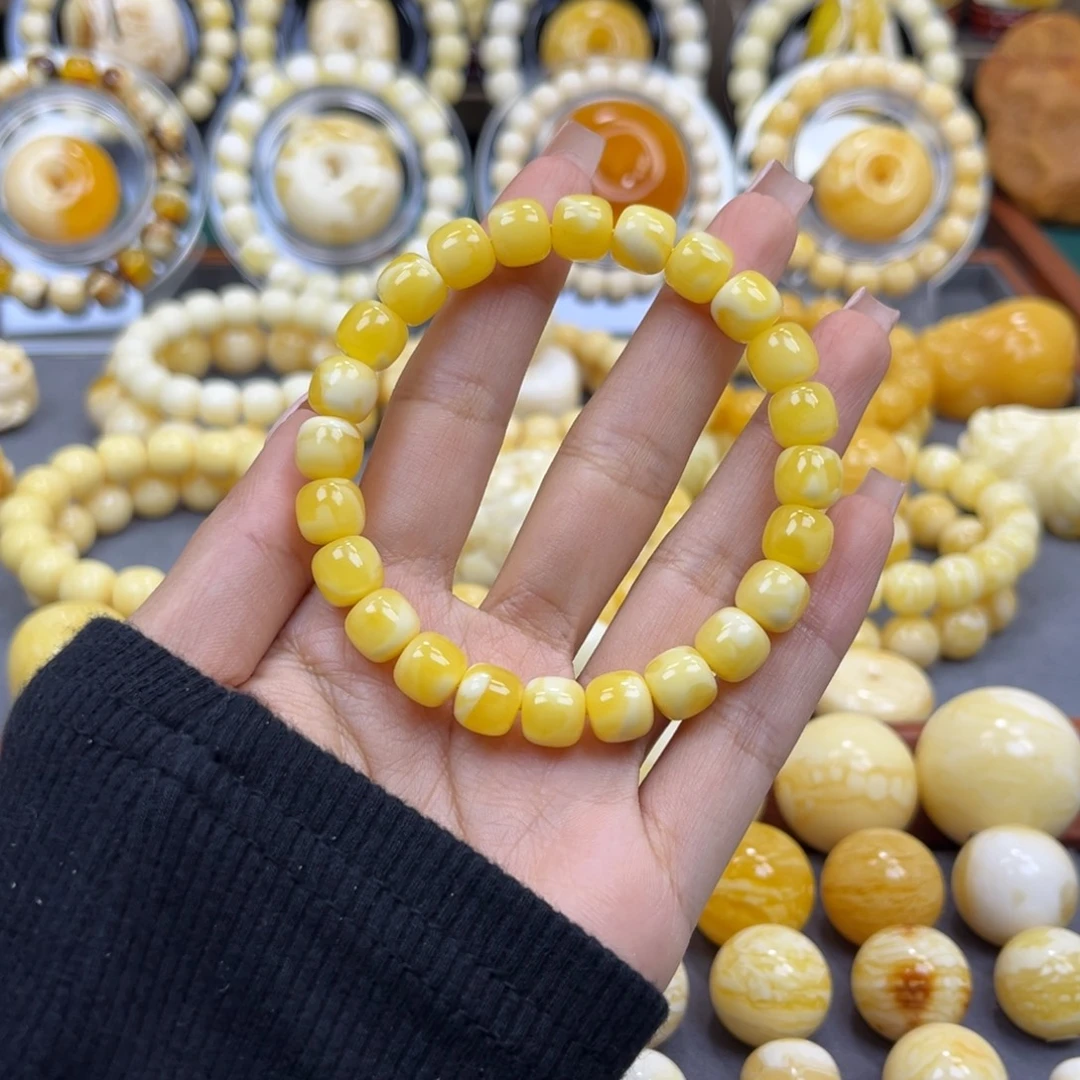 琥珀未镶嵌手串9+