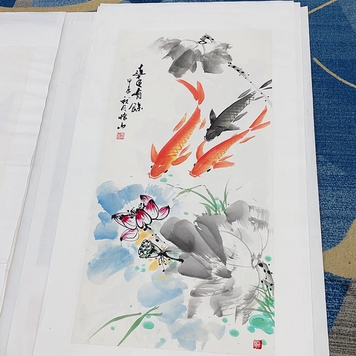 国画绘画作品孙怀山托底100.50三尺