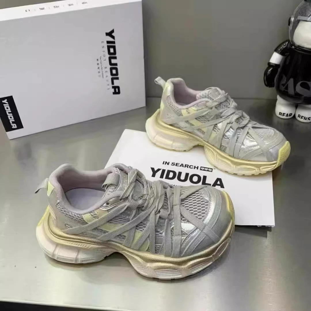 欧货2025年春季新款时尚老爹鞋百搭休闲鞋女鞋潮网面鞋时尚透气鞋