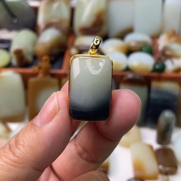 和田玉银S925镶嵌颈饰