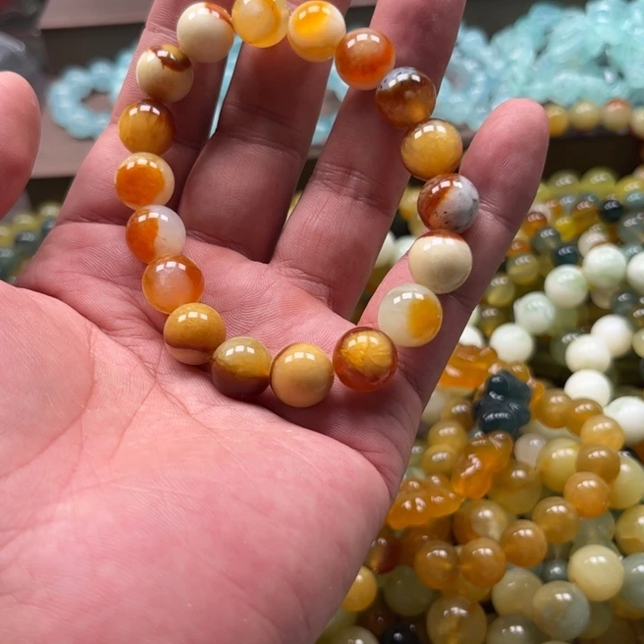 合金蛇纹石玉手链