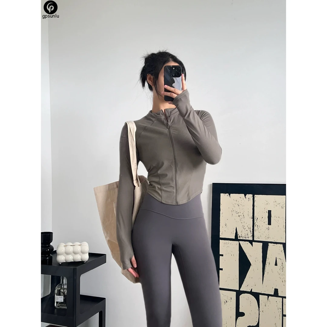 瑜伽服女春夏季运动上衣修身显瘦休闲长袖外套外穿跑步健身服